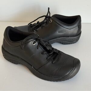 KEEN Women's PTC Oxford Black Leather Shoes 1006999 Size 8